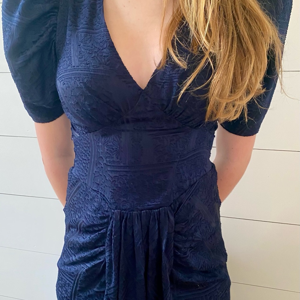 Rotate Birger Christensen Elegant Navy Blue Dress